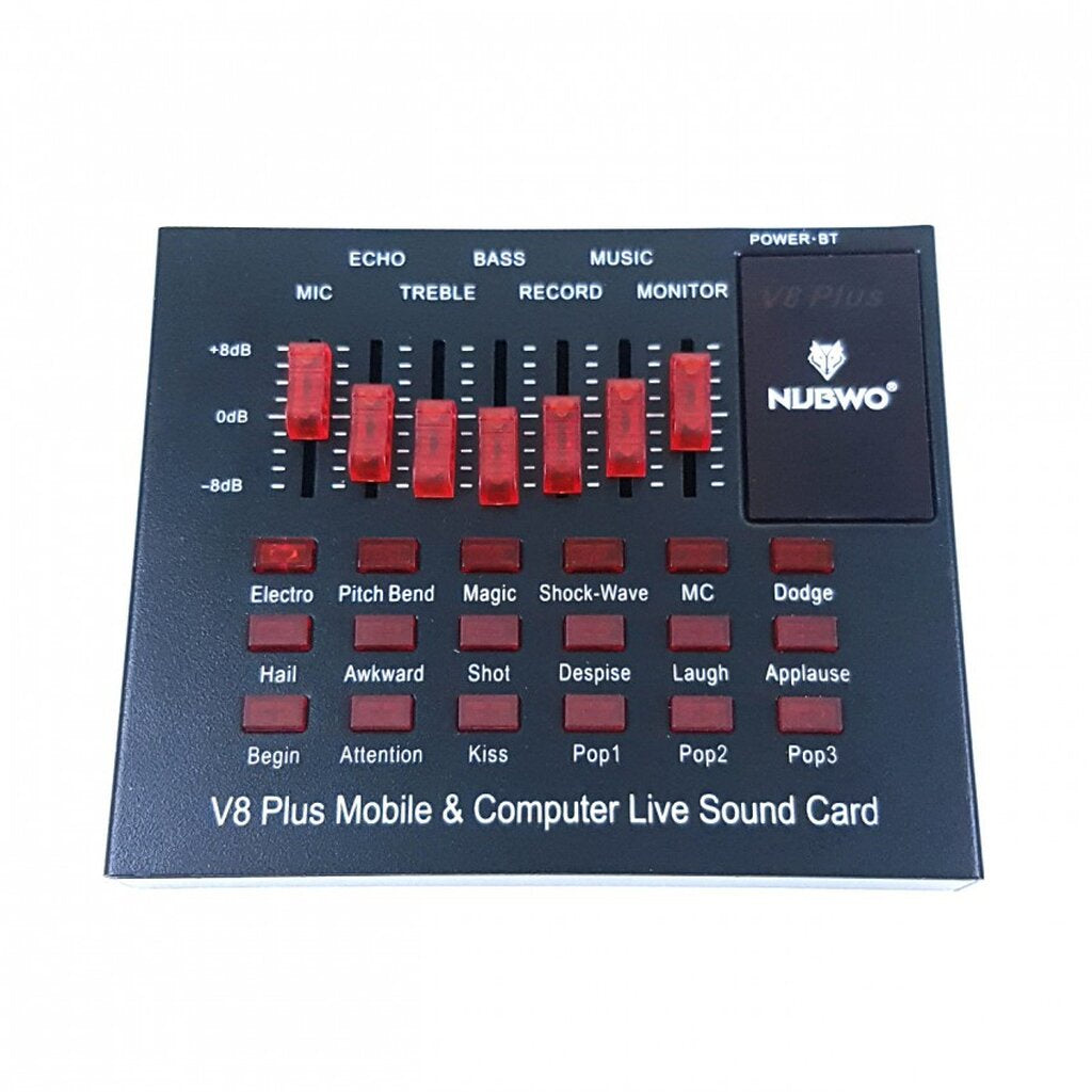 NUBWO V8 PLUS MOBILE & COMPUTER LIVE SOUND CARD การ์ดเสียงสำหรับไลฟ์สดหรือบันทึกเสียง (NO BO...
