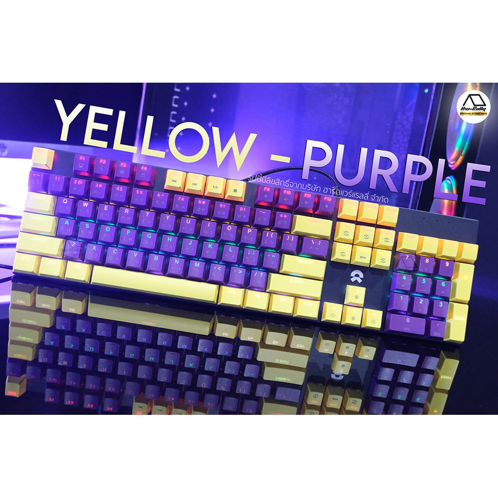 OKER K458 YELLOW/PURPLE MIXED BACKLIT GAMING KEYBORAD