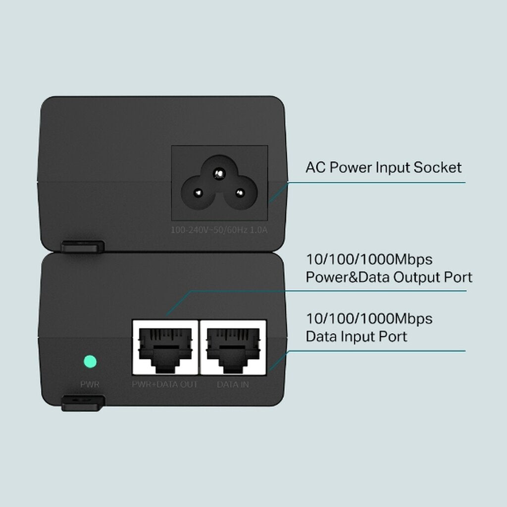 TP-LINK TL-POE160S POE+ INJECTOR POWER OVER ETHERNET ADAPTER 48V