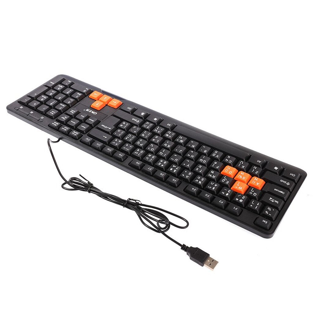 OKER KB-318 BLACK/ORANGE SLIM+DESKTOP KEYBOARD USB WATERPOOF KEYBOARD