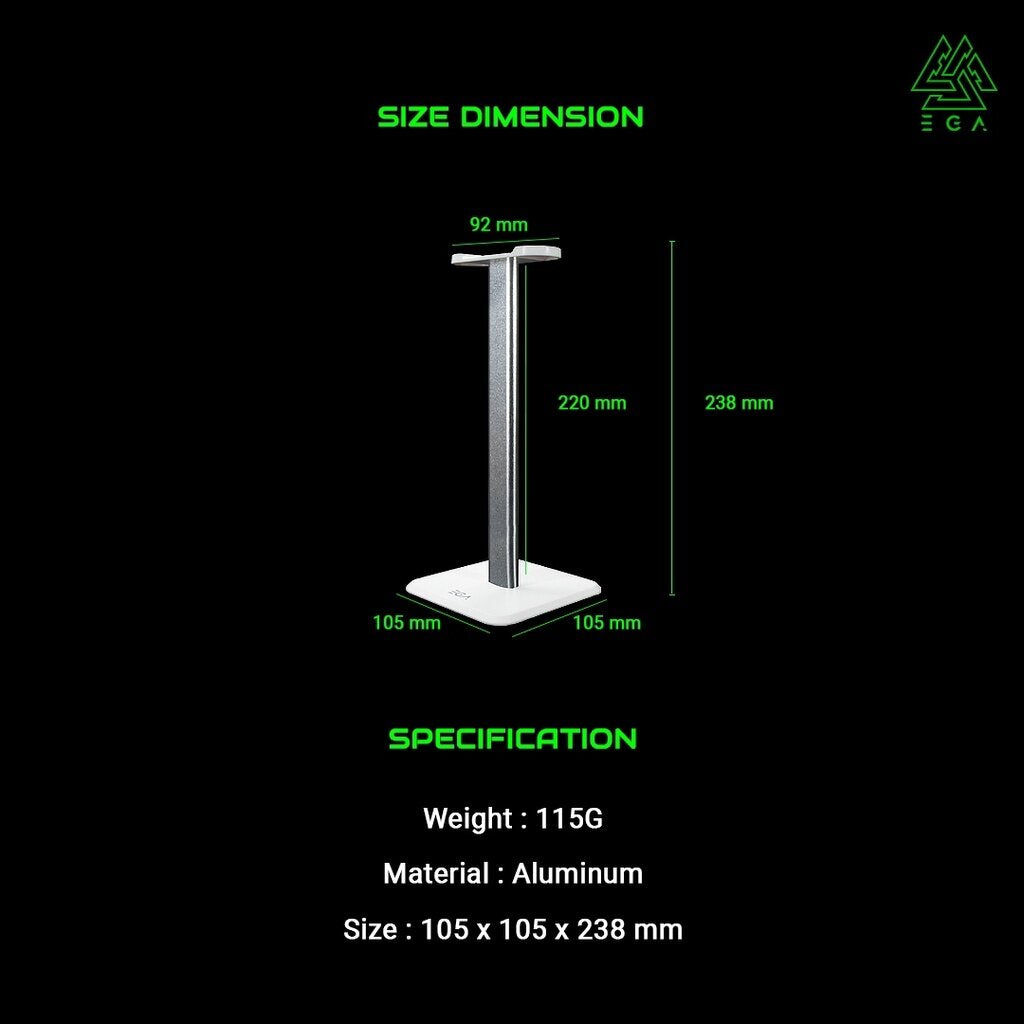 EGA TYPE HS2 WHITE HEADSET STAND