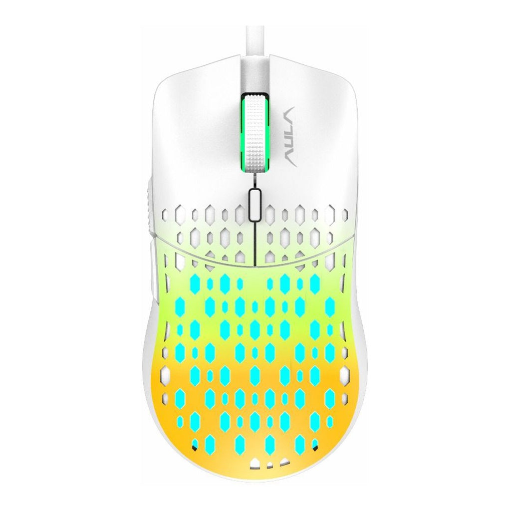 MOUSE AULA S11PRO WHITE/YELLOW