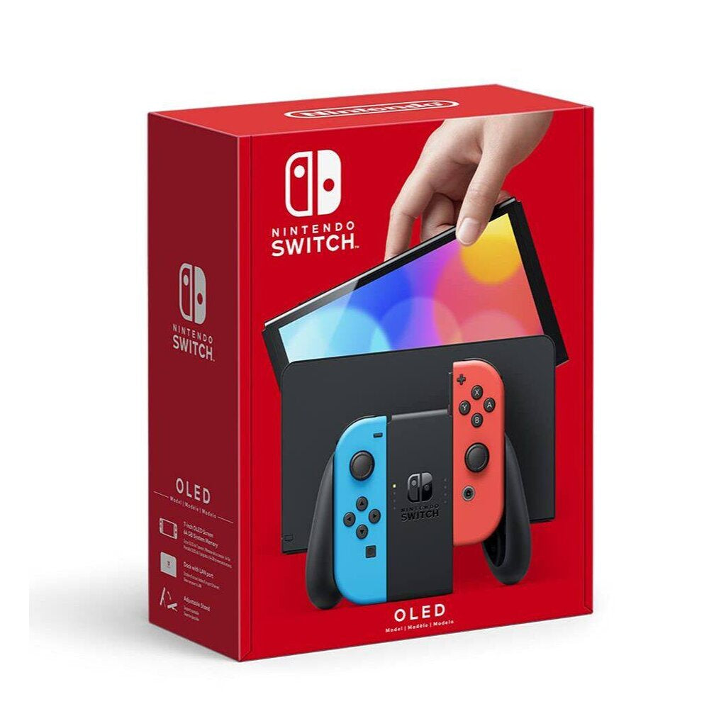 Nintendo Switch OLED Model With Neon Blue & Red Joy-Con