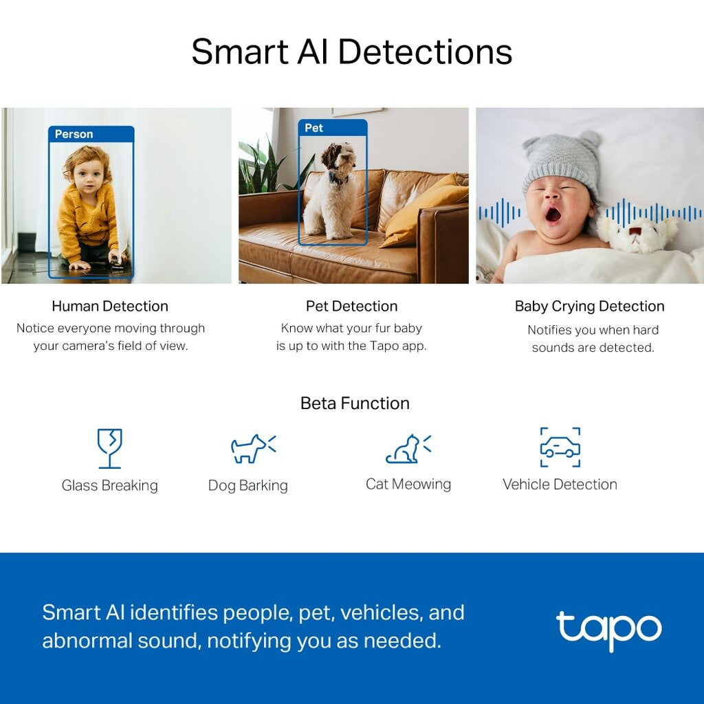 TP-LINK TAPO C220 2K+ QHD 4MP Ai Home Security WiFi Camera กล้องวงจรปิด รับประกัน 2 ปี