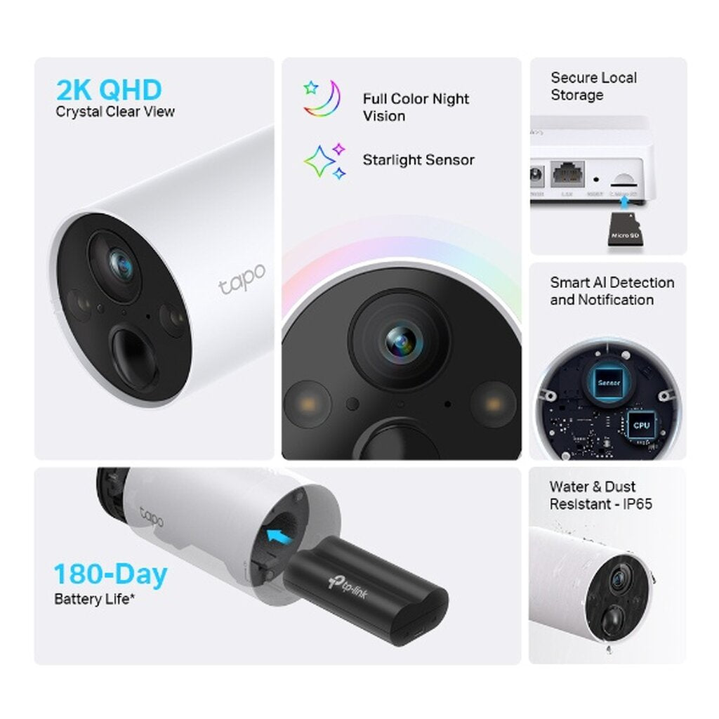 Smart Wire-Free Security Camera System, 1-Camera System