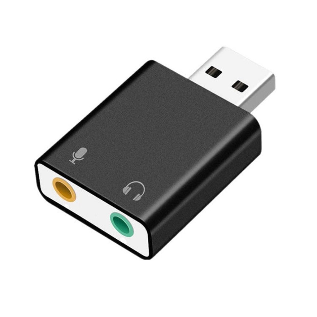 USB SOUND CARD สีดำ 7.1 Usb To 3.5 มม. Adapter สำหรับ PC แล็ปท็อป
