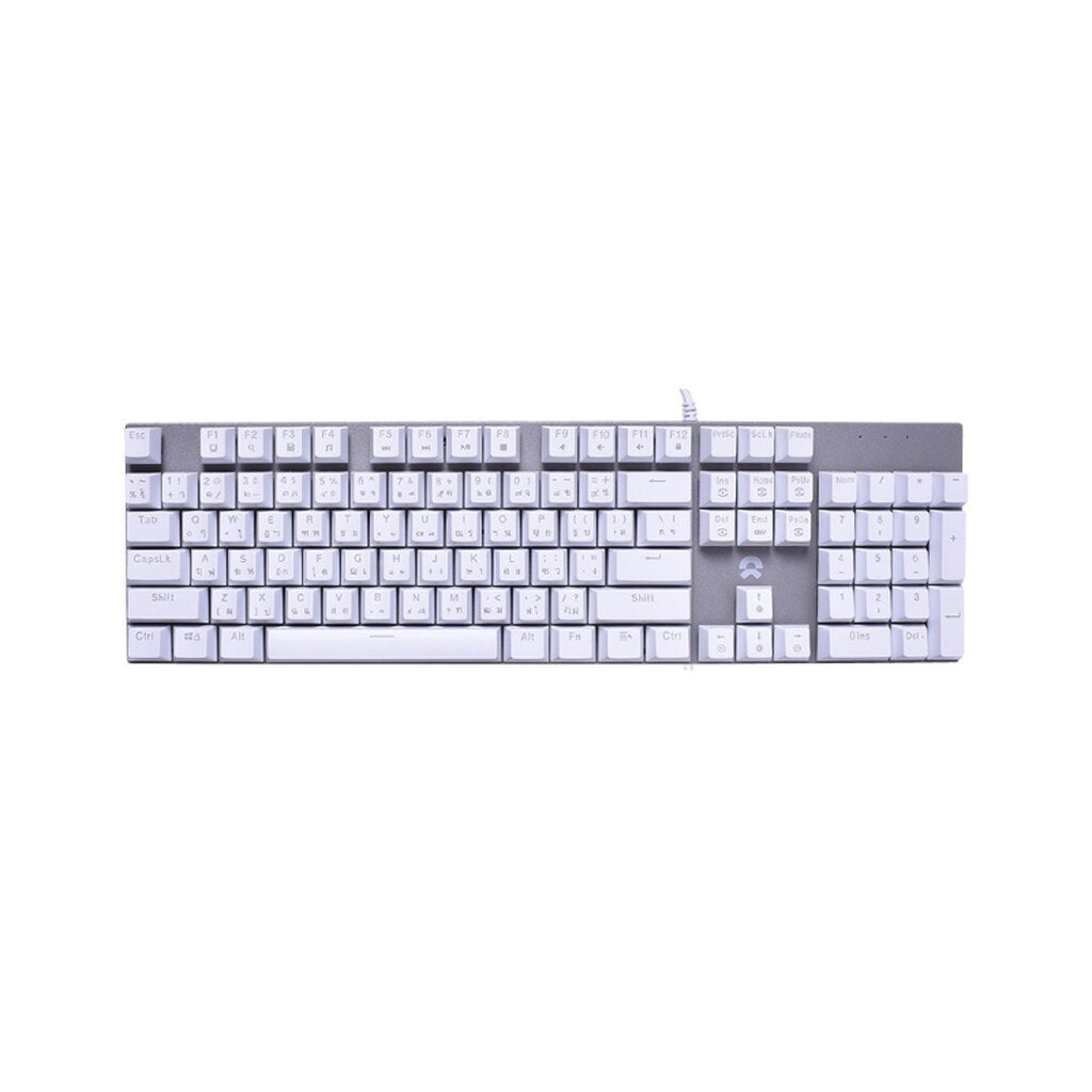 OKER K428 WHITE KEYBOARD GAMING MECHANICAL BACKLIT BLUESWITCH รับประกันศูนย์ไทย 1ปี