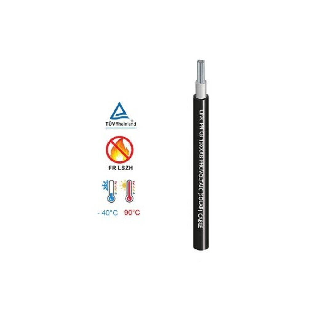 LINK CB-1040AB-1 BLACK สายไฟโซล่าเซลล์ PV Solar Cable 4 mm2 ความยาว 100 เมตร