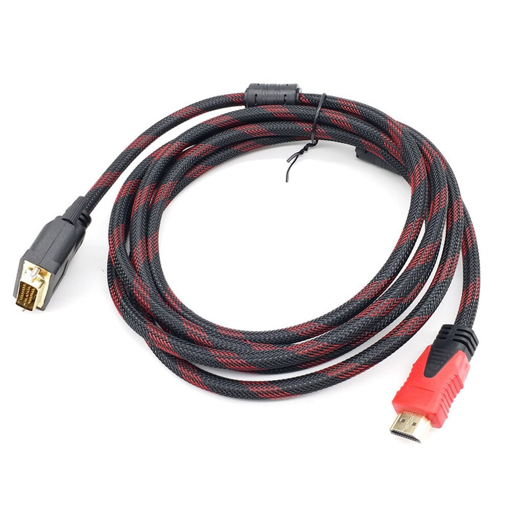 สายแปลง HDMI to DVI สายถัก 3 เมตร แบบสองทิศทางDVI-D 24+1 รองรับ1080P
