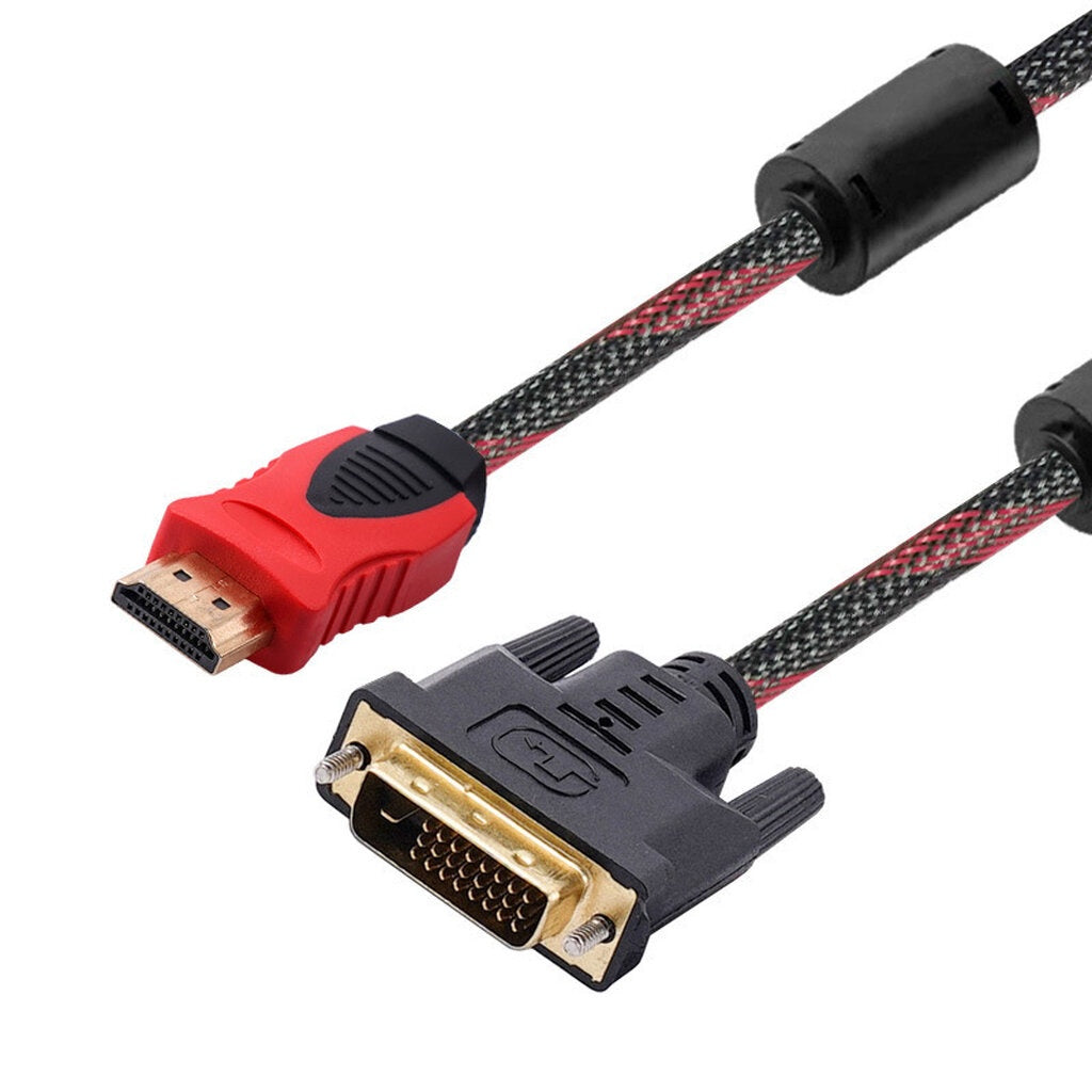สายแปลง HDMI to DVI สายถัก 3 เมตร แบบสองทิศทางDVI-D 24+1 รองรับ1080P