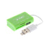 OKER C-1505 GREEN USB CARD R/W TWO IN ONE CARD READER+HUB รับประกัน 1ปี