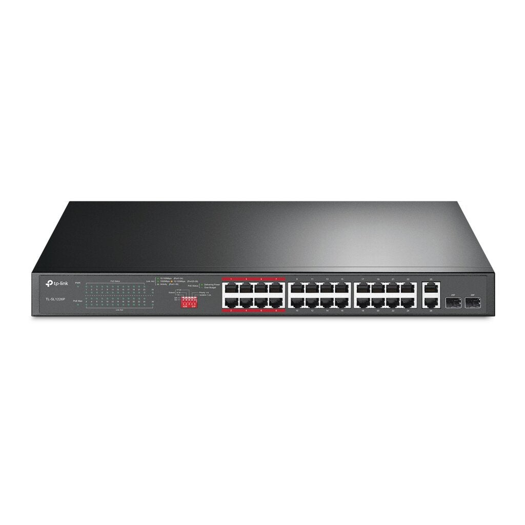 TP-LINK TL-SL1226P 24-PORT 10/100MBPS+2-PORT GIGABIT UNMANAGED POE+SWITCH LIMITED LIFE TIME