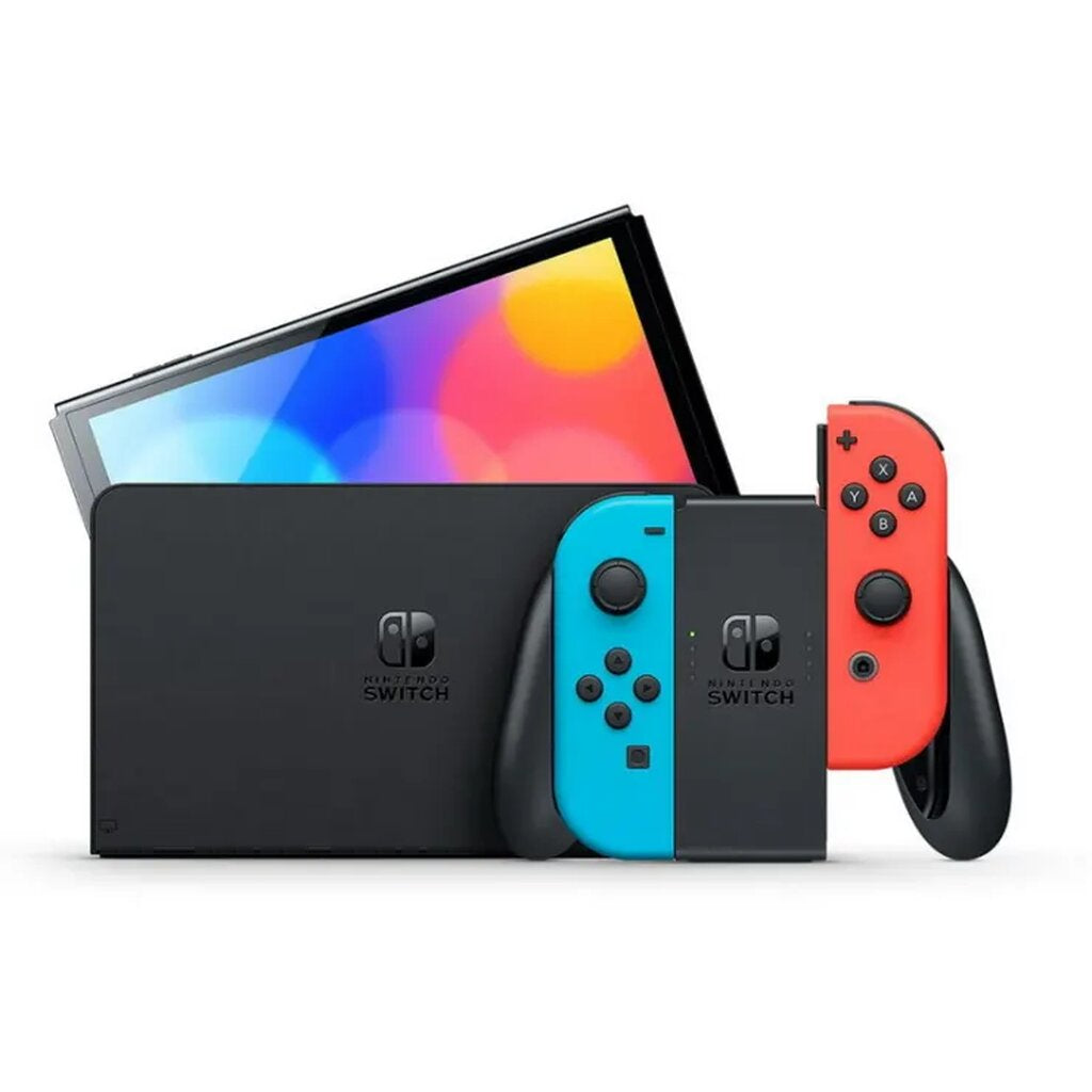 Nintendo Switch OLED Model With Neon Blue & Red Joy-Con