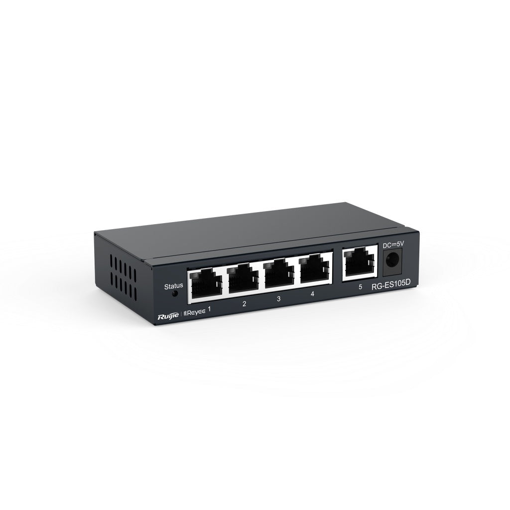 (RG-ES105D) Ruijie 5-Port unmanaged Switch 5 10/100base-t Ethernet RJ45 Ports
