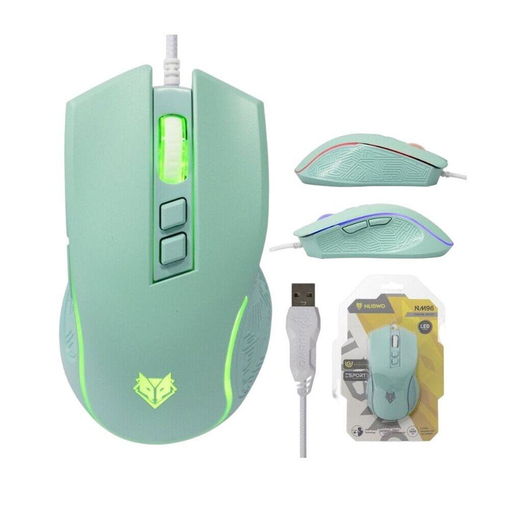 เม้าส์ NUBWO NM96 Gaming mouse (สีเขียว)
