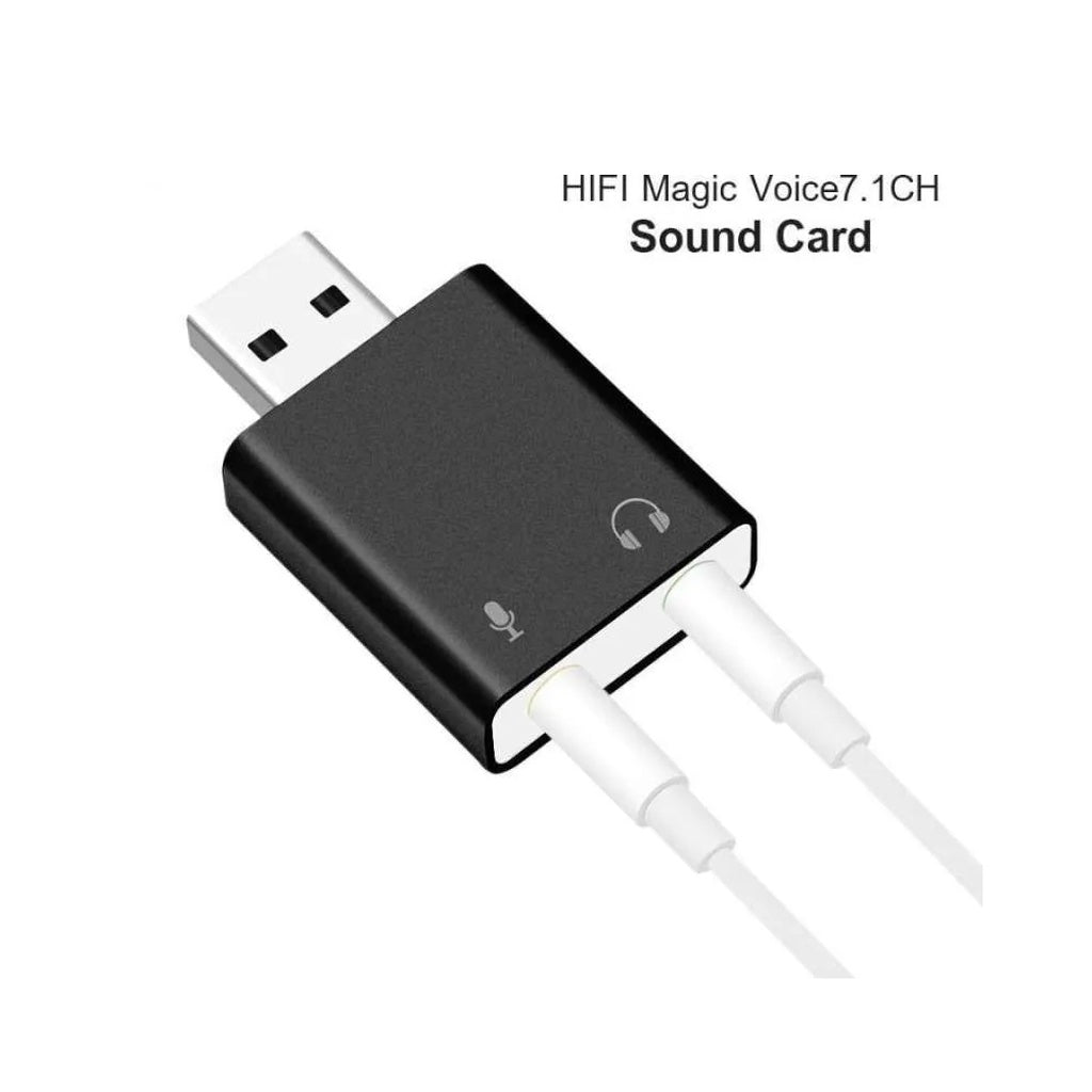 USB SOUND CARD สีดำ 7.1 Usb To 3.5 มม. Adapter สำหรับ PC แล็ปท็อป