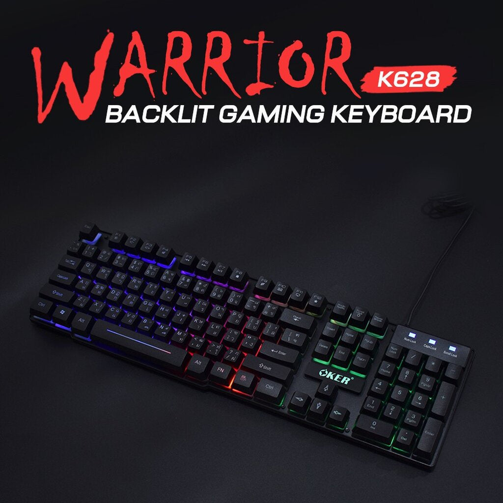 OKER K628 BLACK WARRIOR BACKLIT GAMING KEYBOARD