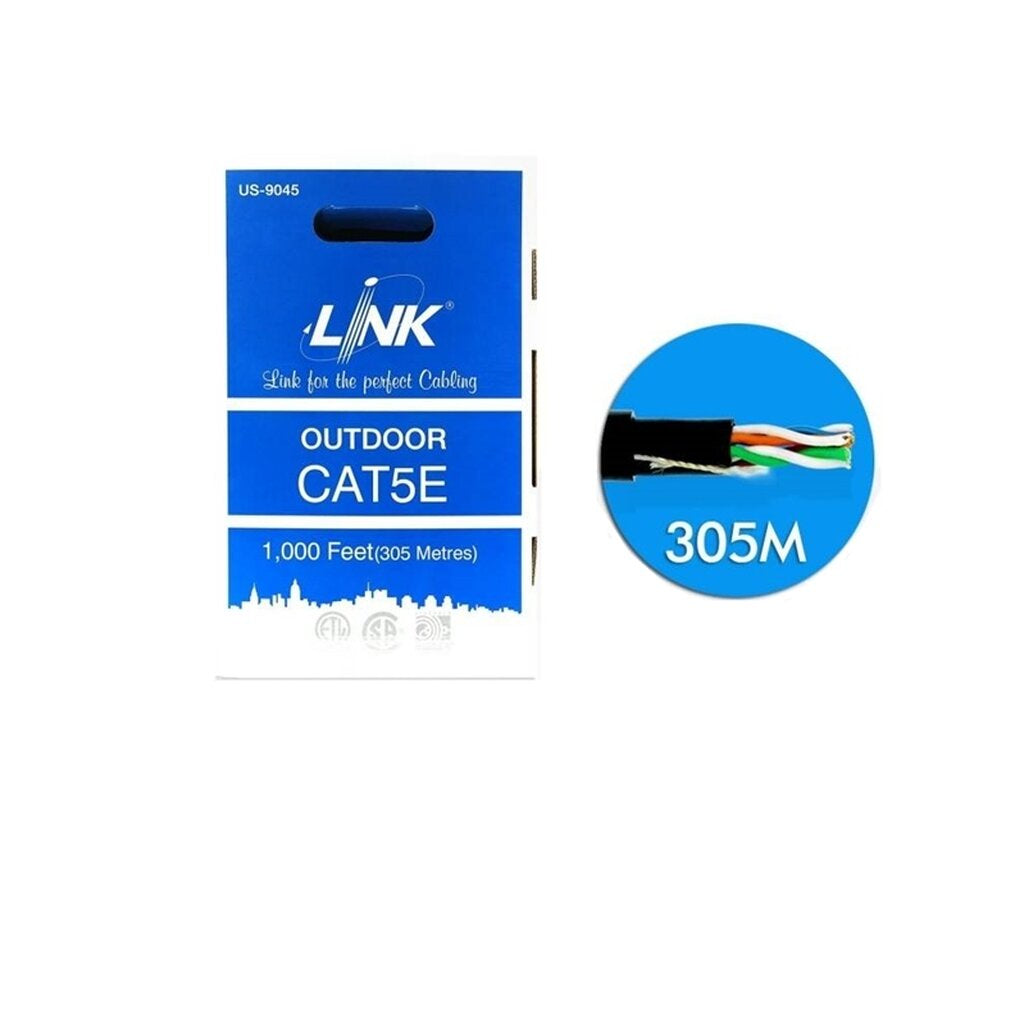 LINK US-9045 CAT5E UTP PE OUTDOOR (DOUBLE JACKET) 305M/E BLACK