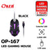 OKER OP-167 BLACK/WHITE/PINK WIRED LED GAMING MOUSE เมาส์เกมมิ่งมีไฟเปลี่ยนสี ประกัน 1 ปี
