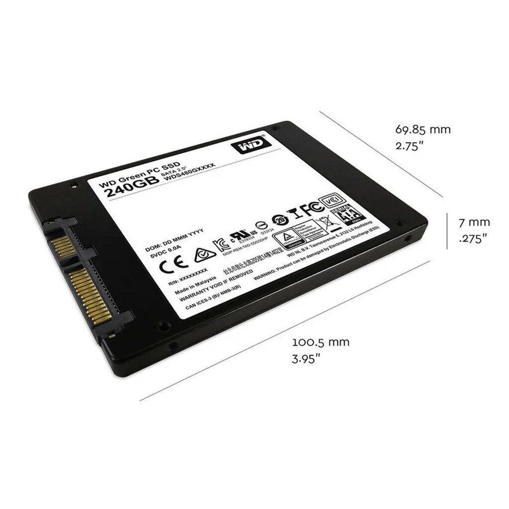 WD SSD SATA 2.5 WD GREEN 240GB (WDSSD240GB-SATA-GREEN-3D)