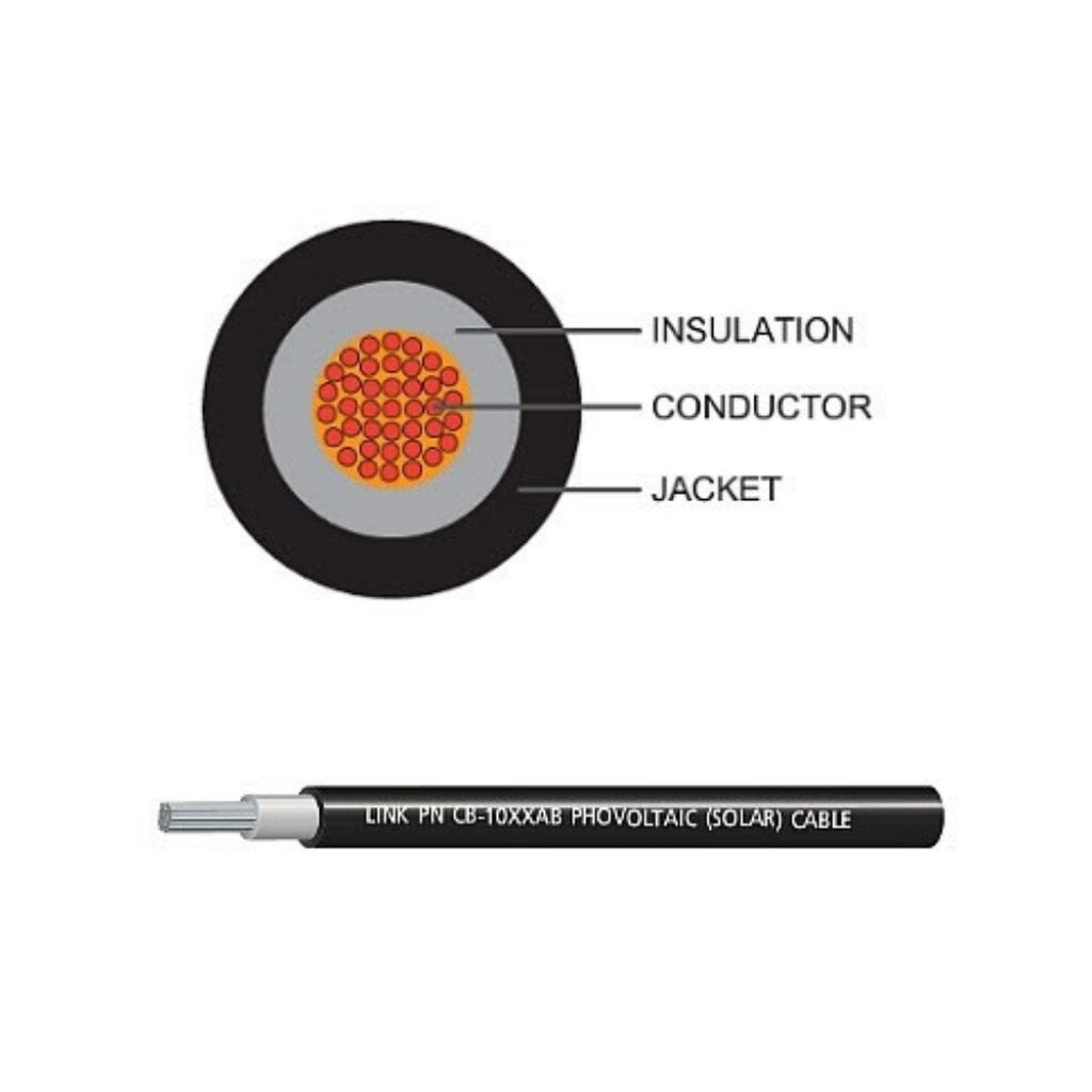 LINK CB-1040AB-1 BLACK สายไฟโซล่าเซลล์ PV Solar Cable 4 mm2 ความยาว 100 เมตร