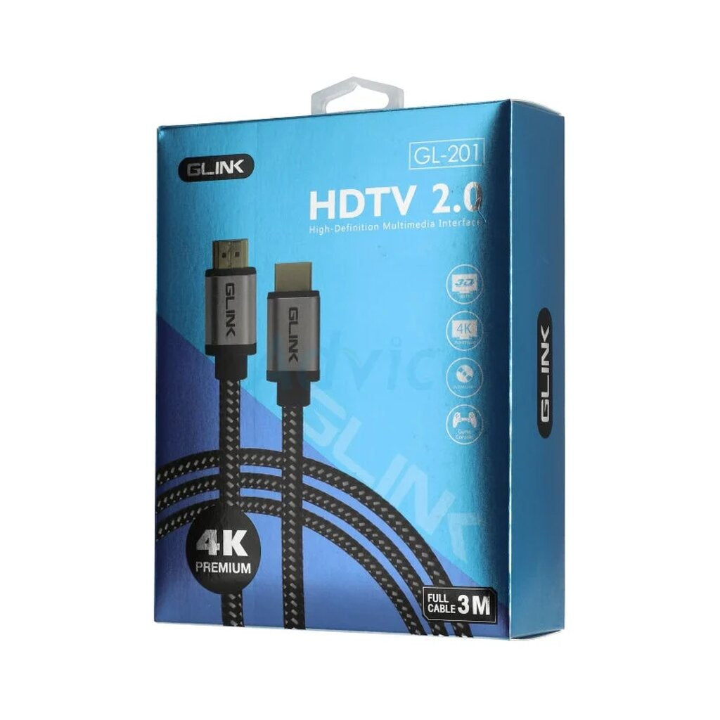 GLINK GL-201 GL201 Cable สายHDMI 4K (V.2.0) M/M ขนาด 3 เมตร