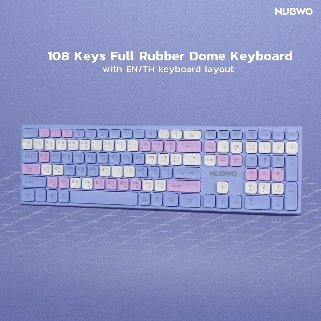 NUBWO NKM-631 GREEN BLUETOOTH KEYBOARD AND MOUSE