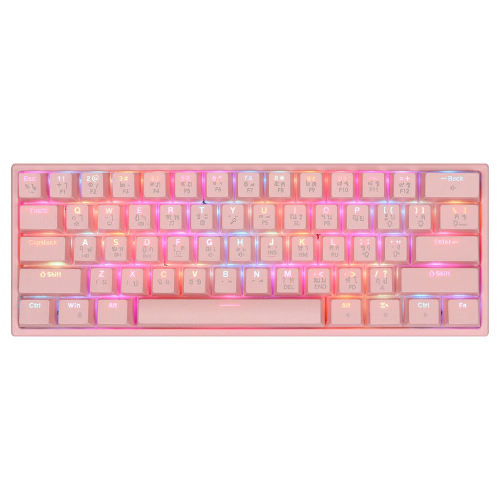 Tsunami Outemu MK-68 68Keys 60% Compact Mechanical Keyboard SAKUA PINK