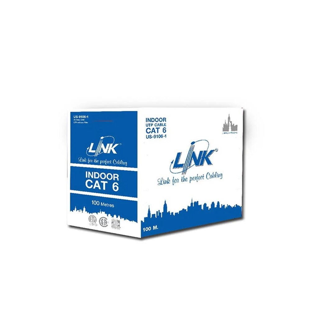 LINK US-9106LSZH-1 CAT6 UTP (250MHZ) W/CROSS FILLER 23AWG LSZH (100M) WHITE