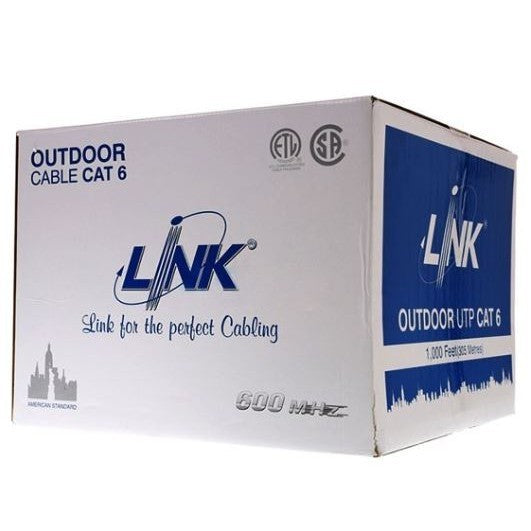 LINK US-9106MD-1 มีลวดสลิง CAT6 UTP Cable (100m/Box) Outdoor 23 AWG w/Drop (สีดำ) ส่งด่วนรับสินค้าภายใน 6 ชั่วโมง
