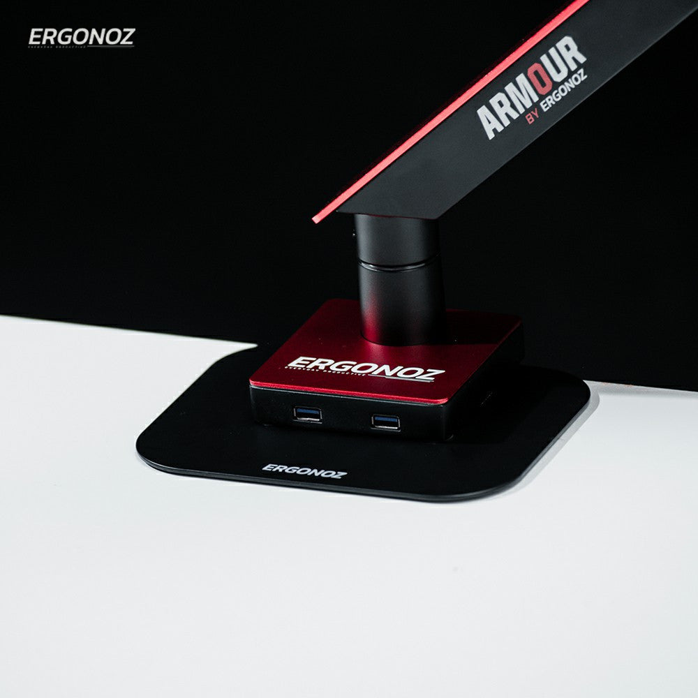 ERGONOZ Monitor Arm Reinforcement Plate แผ่นอุปกรณ์เสริมป้องกันโต๊ะเป็นรอย Black/White EGN-ACC04B/W
