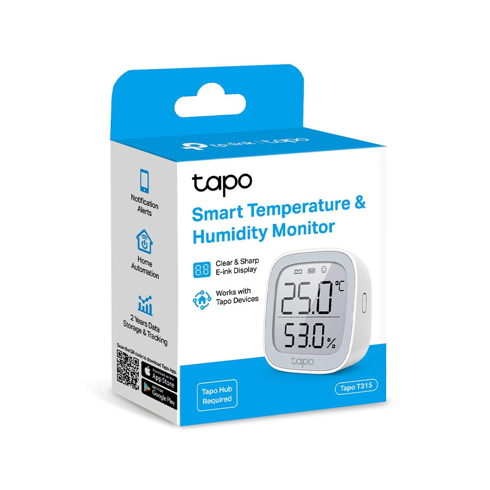 TAPO T315 Smart Temperature & Humidity Monitor ตรวจวัดอุณหภูมิและความชื้นด้วยความแม่นยำ ใช้งานร่วมกับ Tapo Hub