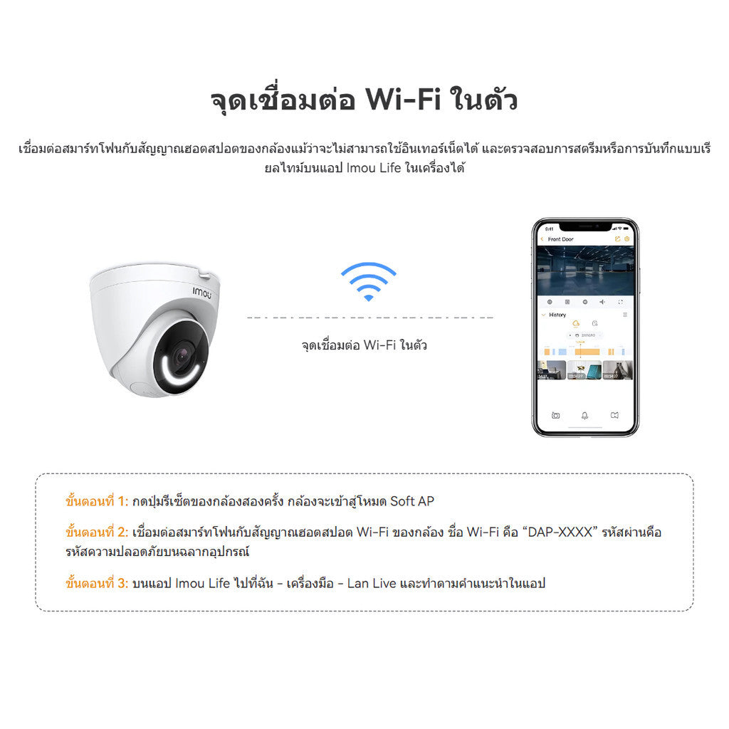 IMOU TURRET SMART SECURITY CAMERA WITH LIGHT AND SIREN ALARM กล้องวงจรปิดภายนอก