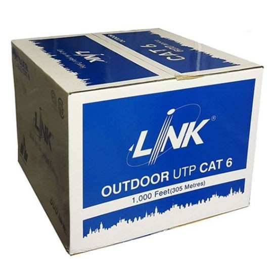 LINK US-9106MD-1 มีลวดสลิง CAT6 UTP Cable (100m/Box) Outdoor 23 AWG w/Drop (สีดำ) ส่งด่วนรับสินค้าภายใน 6 ชั่วโมง