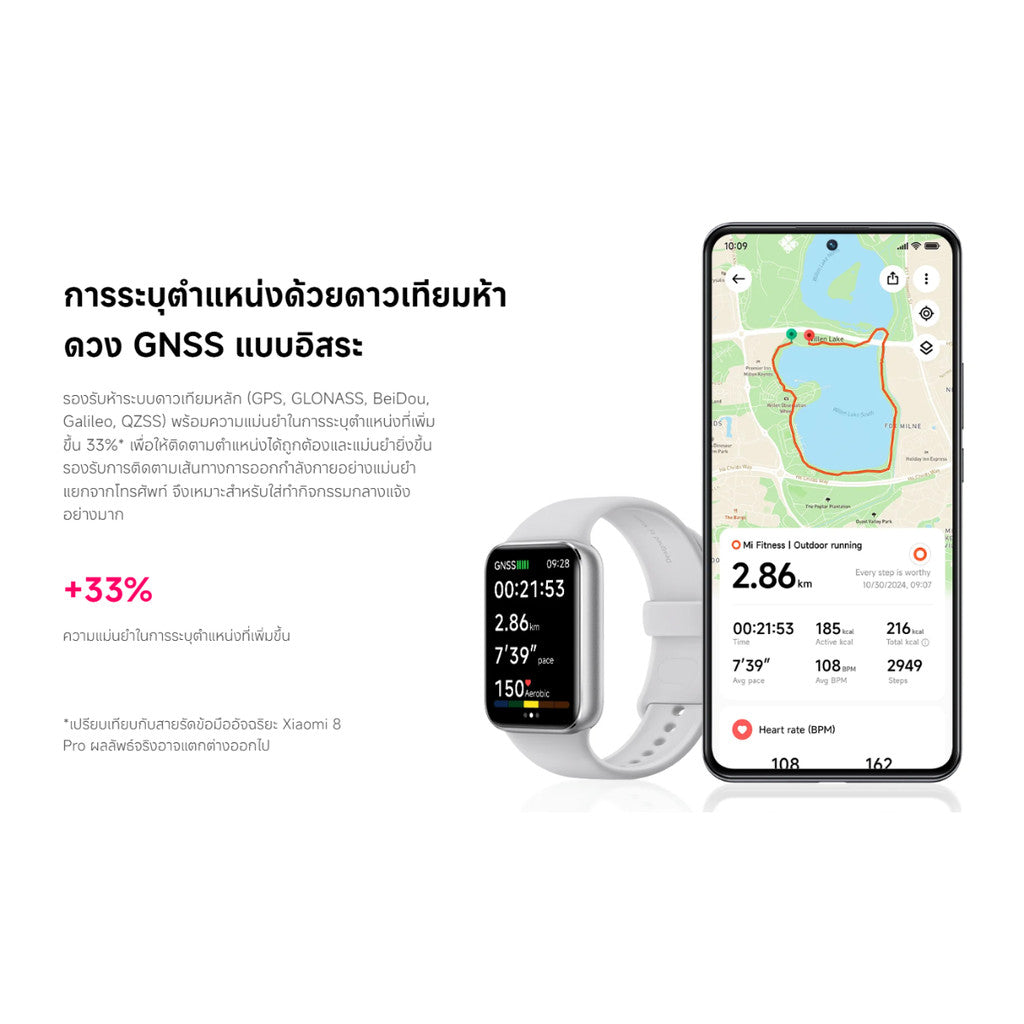 Xiaomi Band 9 Pro นาฬิกาสมาร์ทวอช ระบบGPS จอแสดงผล 1.74