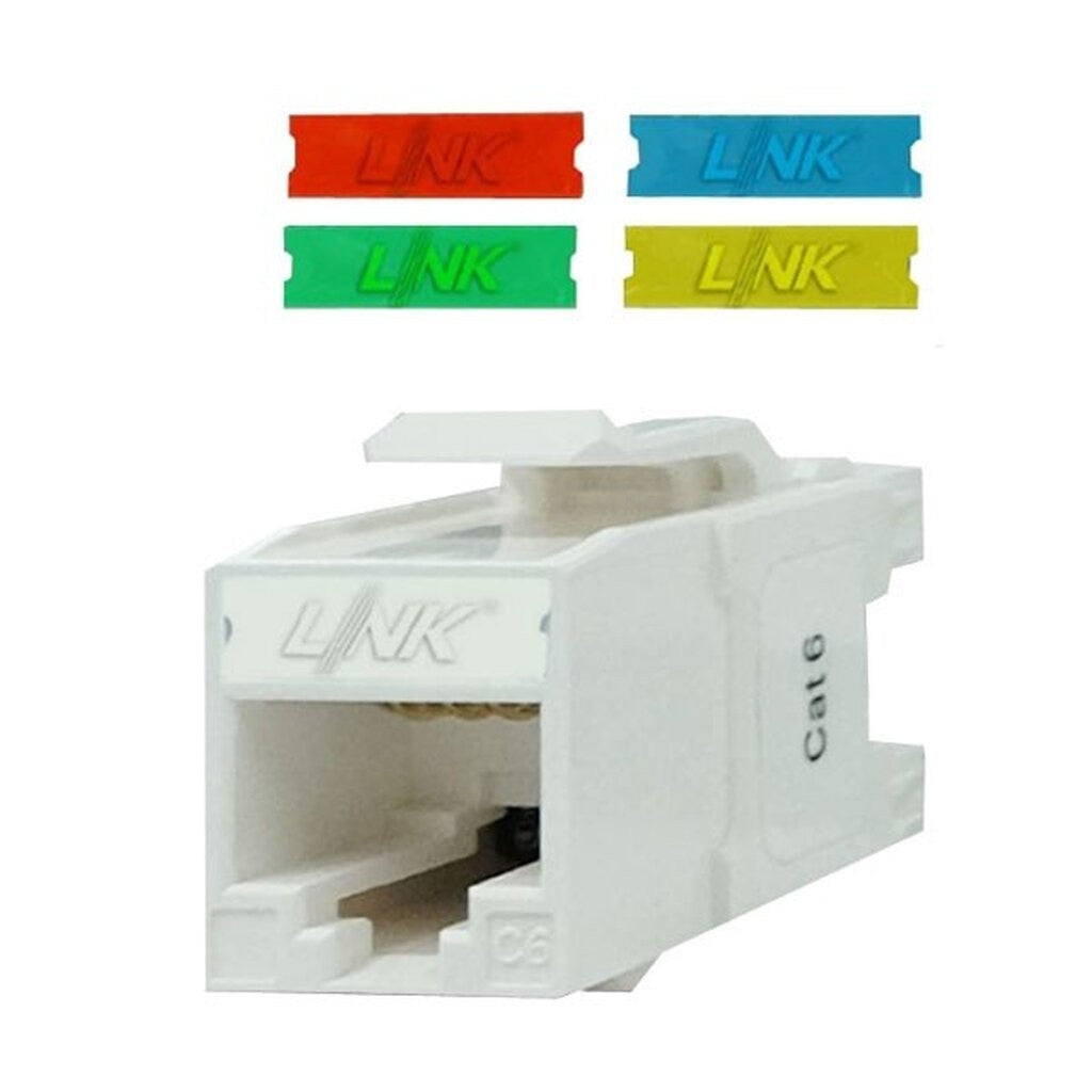 LINK US-1006A CAT 6 RJ45 CAT6 RJ45 SIIM WHITE JACK COLOR CHAHGEABLE ตัวเมีย