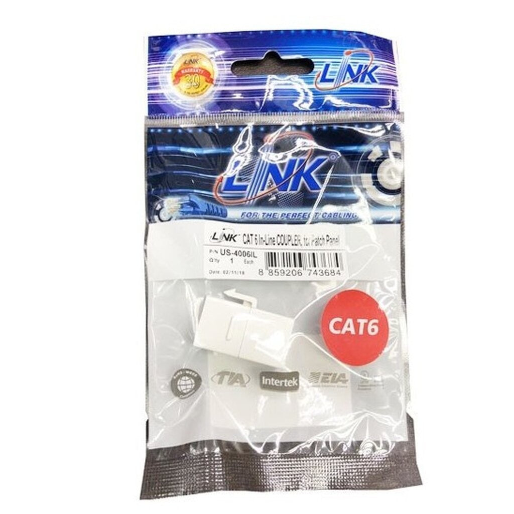 LINK US-4006IL IN-LINE COUPLER เชื่อมต่อสายสัญญาณ UTP แบบ CAT 6