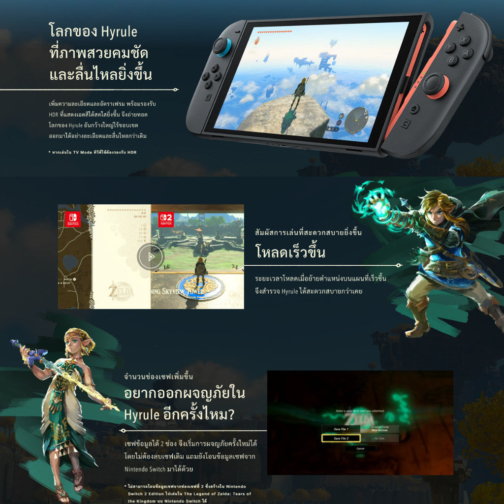 NINTENDO SWITCH 2 The Legend Of Zelda : Tears Of The Kingdom แผ่นเกม ตลับเกม มือหนึ่ง