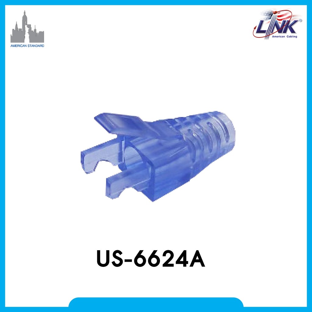 LINK US-6624A BLUE CAT6 LOCKING PLUG BOOT ใช้สำหรับเข้าหัวกับสายแลน 10/PACK