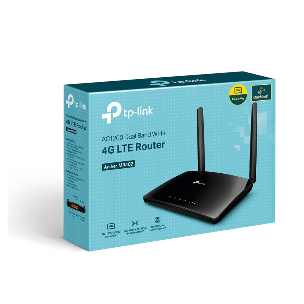 TP-Link Archer MR402 เราเตอร์ใส่ซิม AC1200 Wireless Dual Band 4G LTE Router ประกันศูนย์ 3 ปี