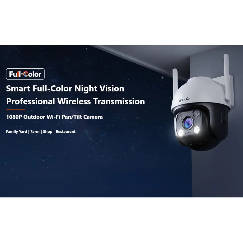 Tenda CH3-WCA 1080P Full-Color Outdoor Wi-Fi Pan/Tilt Camera กล้องวงจรปิดไร้สาย รับประกัน 4 ปี