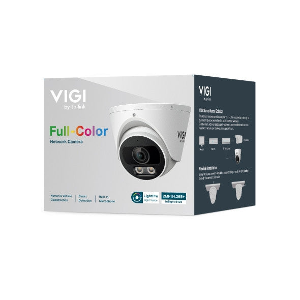 TP-LINK VIGI InSight S425 2MP Full-Color Turret Network Camera สีเต็มรูปแบบ 24 ชม กันน้ำระดับ IP67