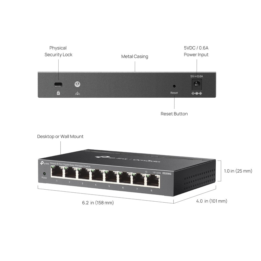TP-LINK ES205G ES208G ES216G Omada Gigabit Easy Managed Switch รับประกันศูนย์ไทย