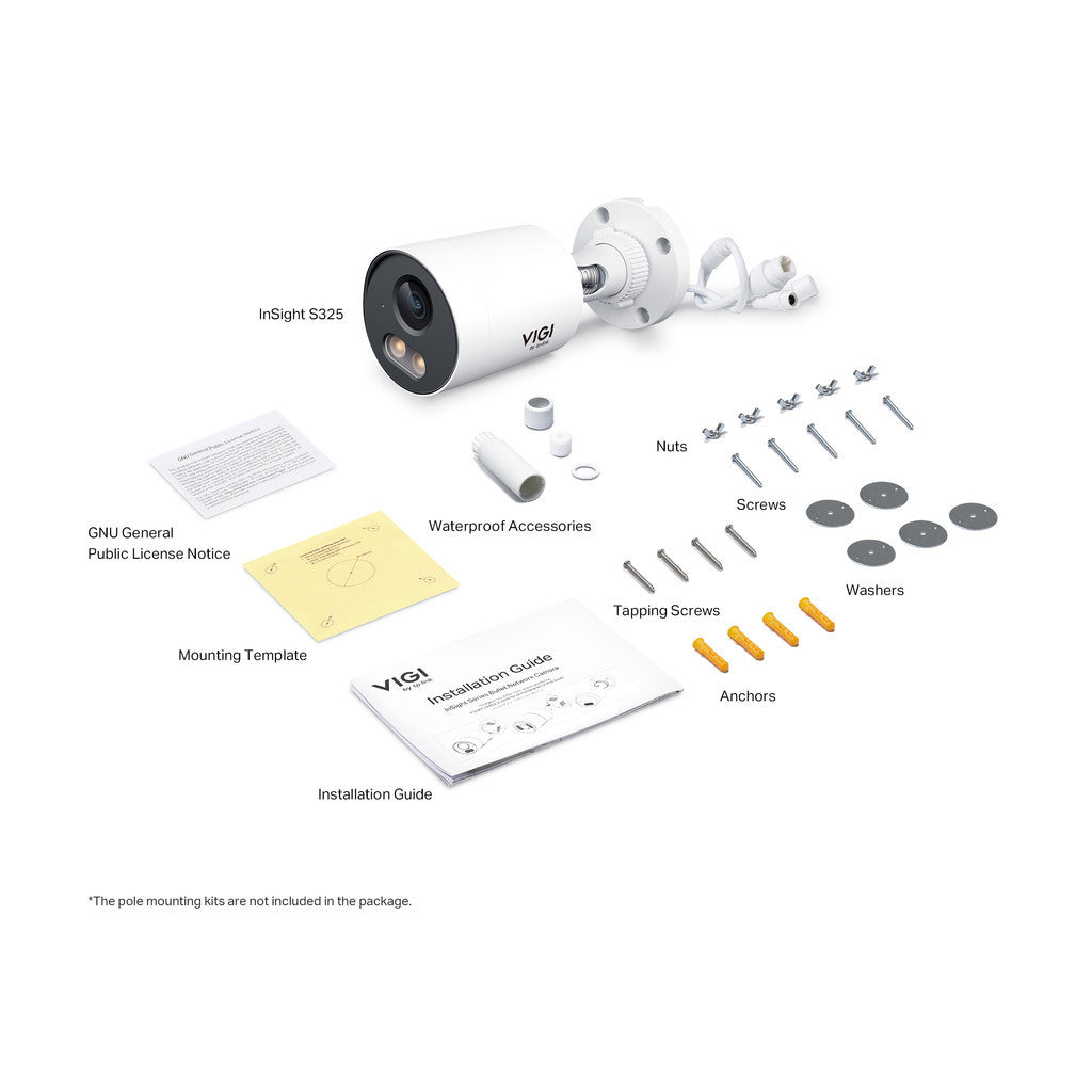 TP-LINK VIGI InSight S325 2MP Outdoor Full-Color Bullet Network Camera IP67 ทนฝนและแดด สีเต็มรูปแบบ 24 ชม