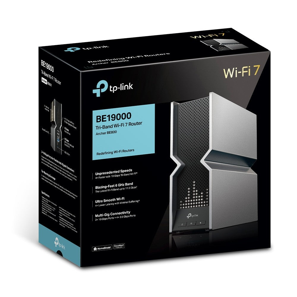 TP-LINK ARCHER BE800 เราเตอร์ไวไฟ7 BE19000 TRI-BAND WI-FI 7 ROUTER ประกันตลอดอายุการใช้งาน