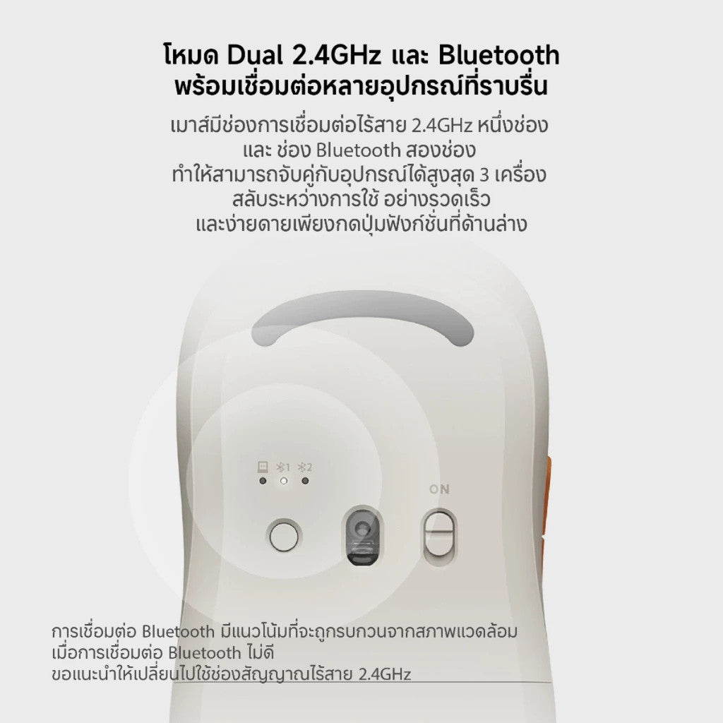 XIAOMI WIRELESS MOUSE 3 เมาส์ไร้สาย เมาส์บลูทูธ เสียงคลิกเงียบ เชื่อมต่อได้ 2 โหมด 2.4GHz และบลูทูธ