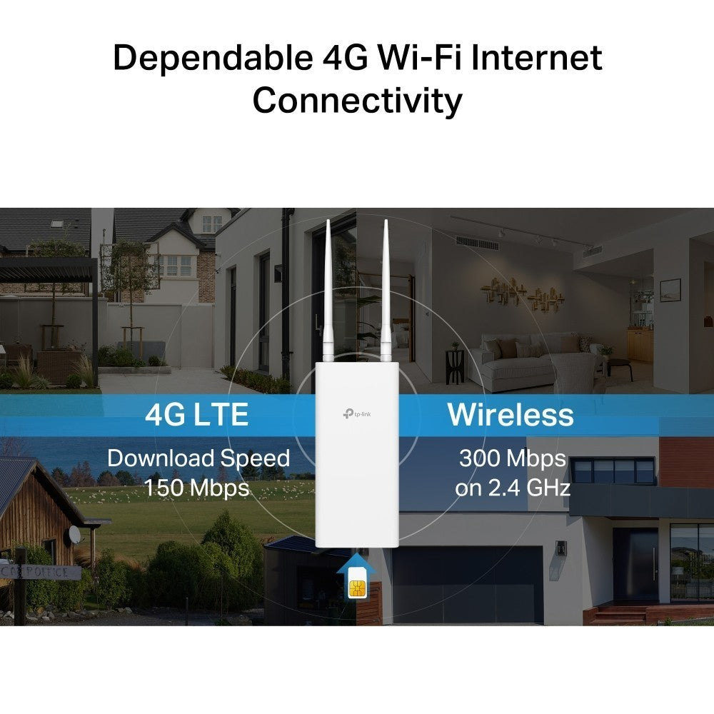 TP-Link MR100-Outdoor 4G เราเตอร์ใส่ซิม Wi-Fi Outdoor Router 300 Mbps รับประกัน 3 ปี