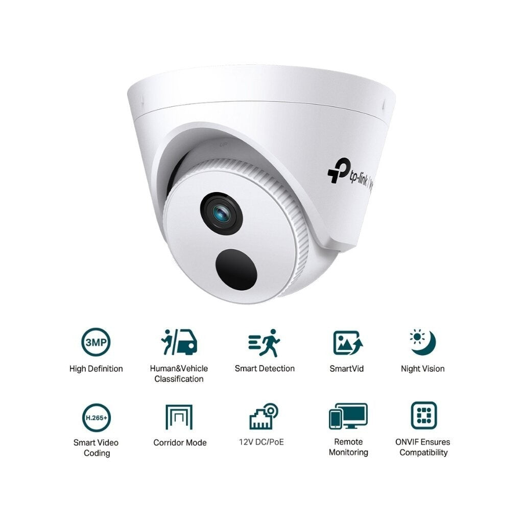 TP-LINK VIGI C430I 3MP IR TURRET NETWORK CAMERA กล้องวงจรปิดภายใน ประกัน 3 ปี