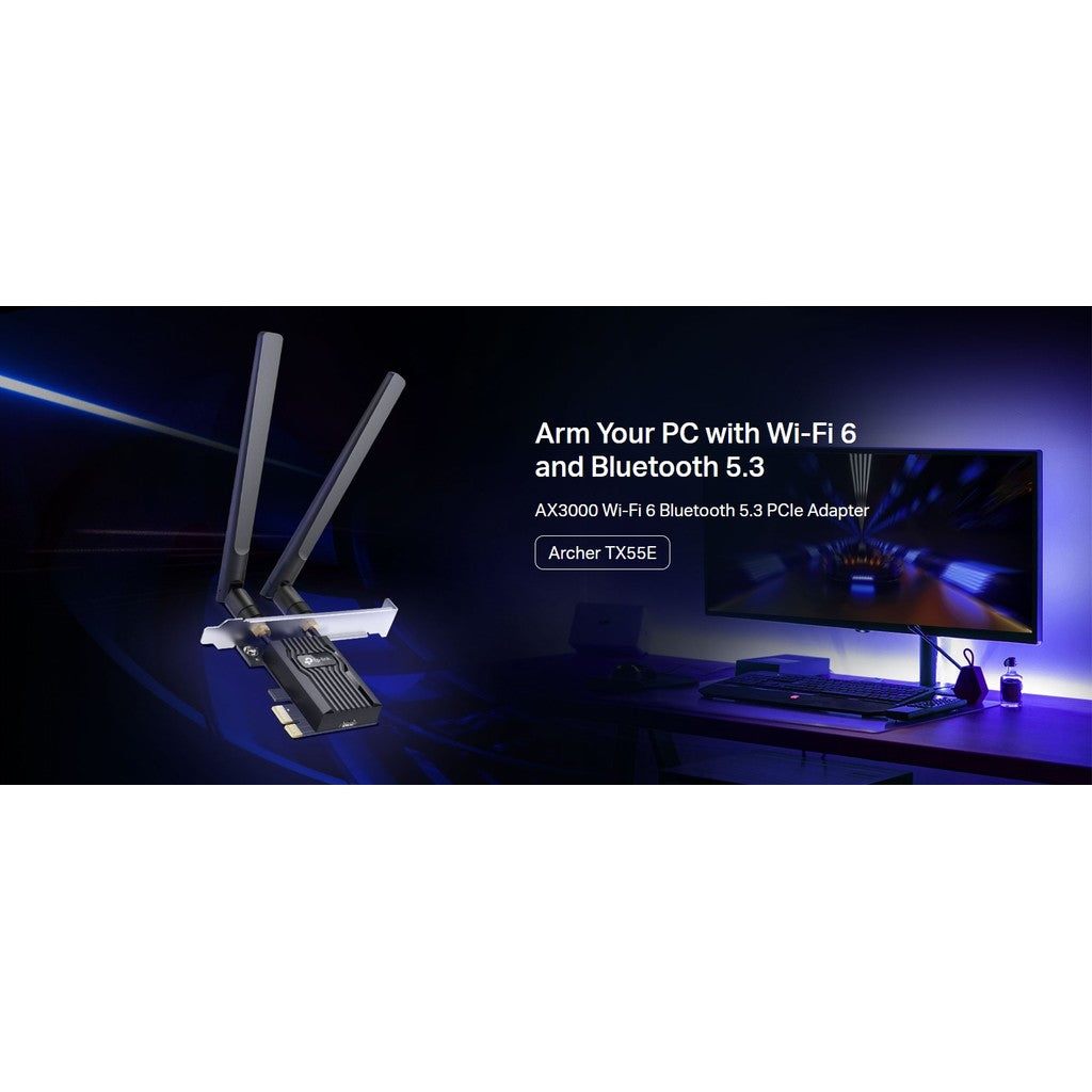 TP-LINK ARCHER TX55E AX3000 WI-FI 6 BLUETOOTH 5.3 PCIE ADAPTER รับประกันศูนย์ไทย