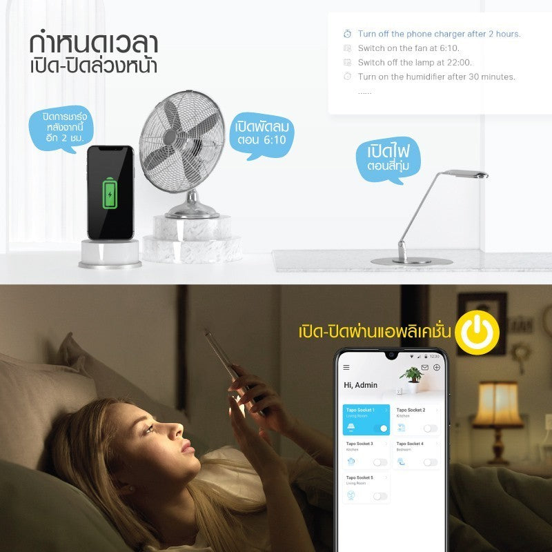 TP-Link TAPO P100 (EU) MINI SMART WI-FI SOCKET ตัวปลั๊กขนาดเล็ก ไม่ต้องใช้งานร่วมกับฮับ ตั้งค่าผ่านแอพ